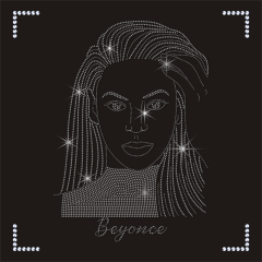 Hot Sale Beyonce Rhinestone Portrait Crystals Rhinestone Transfers for T shirt
