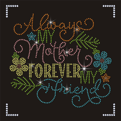 Best Quality Mother Day Design Hotfix Rhinestone Template Transfer