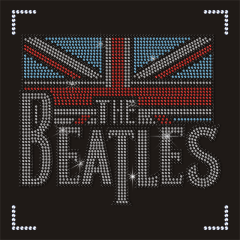 Hot Selling Beatles Roll Bands Rhinestone Transfer On Hoodie T-shirt Hat