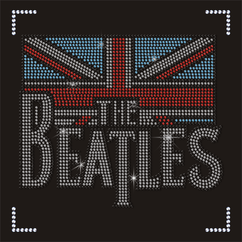 Hot Selling Beatles Roll Bands Rhinestone Transfer On Hoodie T-shirt Hat