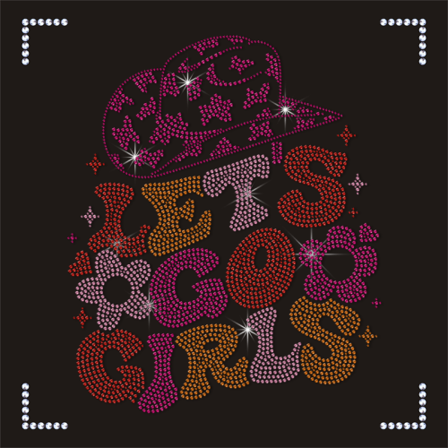 Custom Girls Trip Design Hotfix Cow Girls Rhinestone Transfers