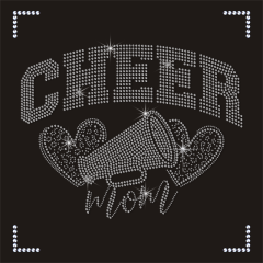 Wholesale Custom Cheer Mom Crystal Rhinestone Heat Transfer