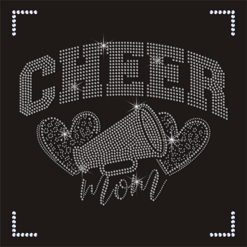 Wholesale Custom Cheer Mom Crystal Rhinestone Heat Transfer
