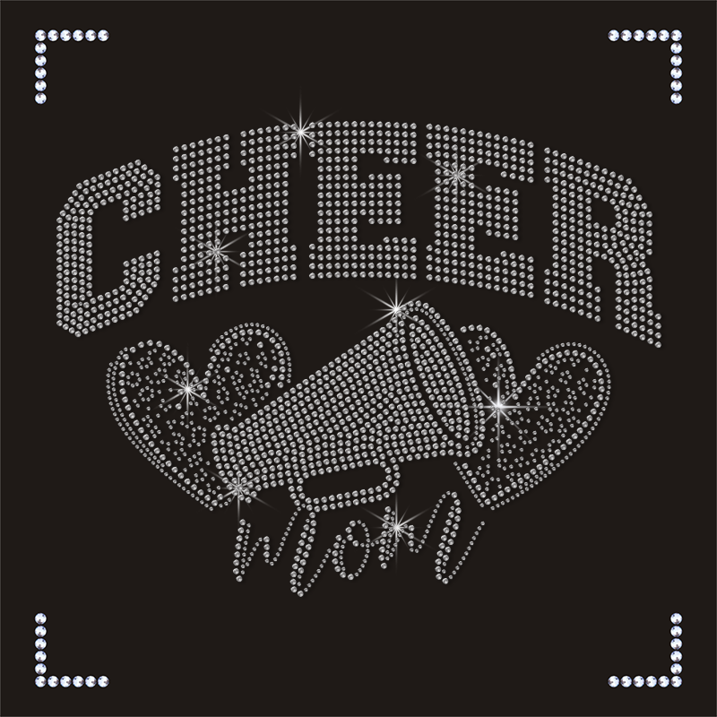 Wholesale Custom Cheer Mom Crystal Rhinestone Heat Transfer