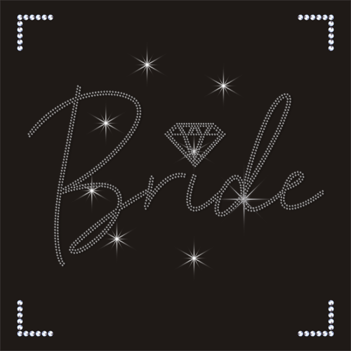Wholesale Crystal AB Rhinestone Transfers Bride Heat Press Stickers for Wedding Party