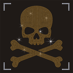 Custom Your Own Rhinestone Design Skull Head Transfer for T-shirts