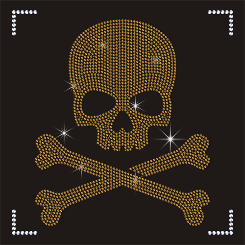 Custom Your Own Rhinestone Design Skull Head Transfer for T-shirts