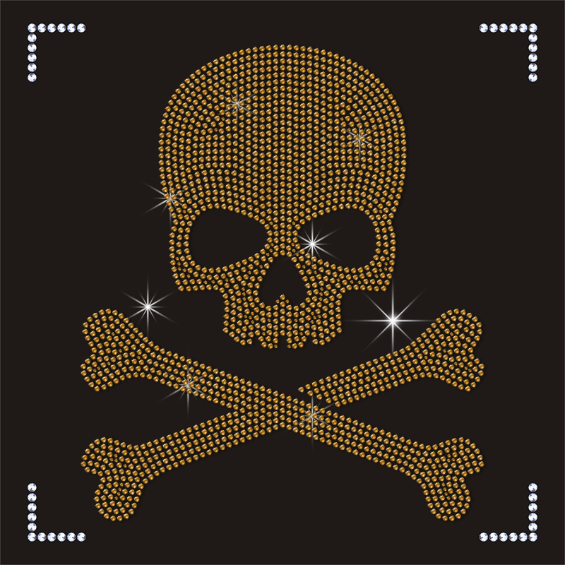 Custom Your Own Rhinestone Design Skull Head Transfer for T-shirts