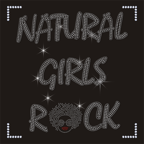 Custom Your Own Design Rhinestone Motif Natural Girl Heat Transfer