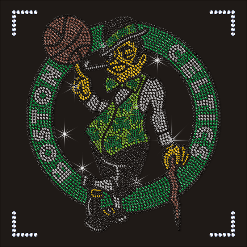 Best Quality NBA Team Logo Template Pattern Basketball Rhinestone Transfer