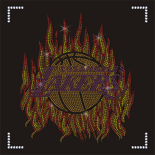 Custom Basketball Team Logo Lakers Design Rhinestone Logo Heat Transfer
