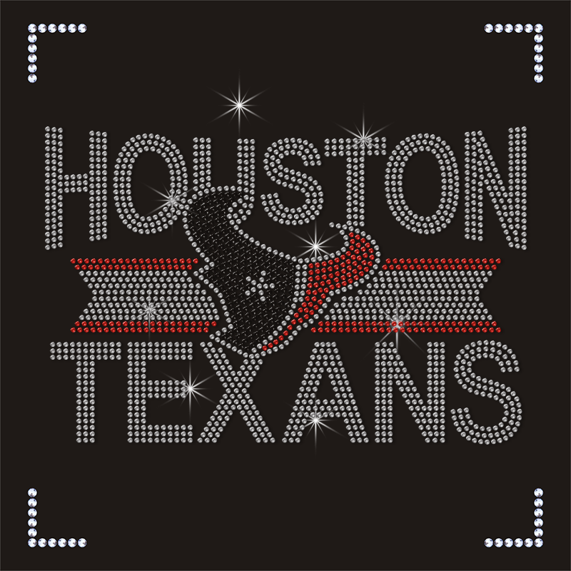 Houston Texans NBA Team Logo Design Hotfix Rhinestone Transfer