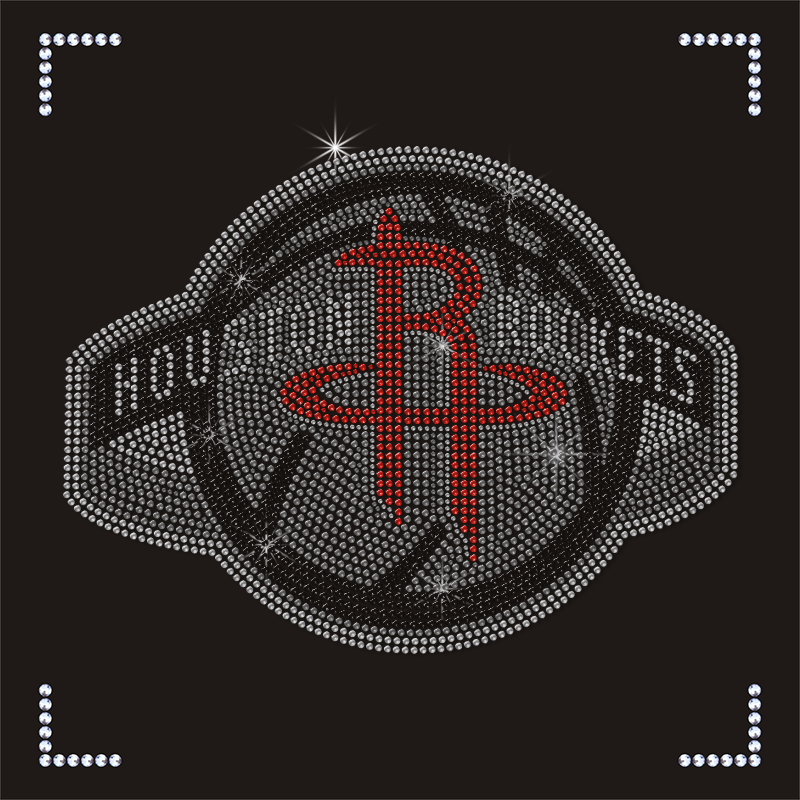 Houston Rockets Design Rhinestone Logo Heat Transfer
