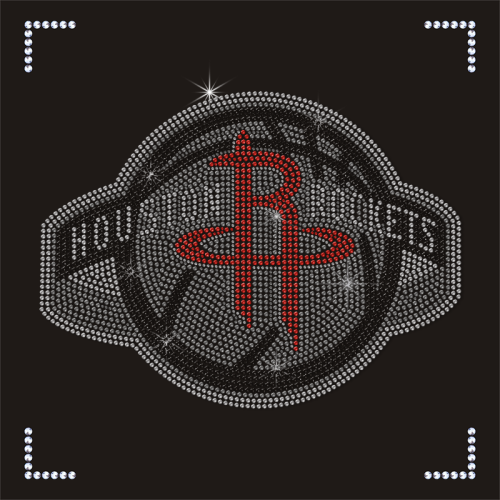 Custom Houston Rockets Design Rhinestone Logo Heat Transfer