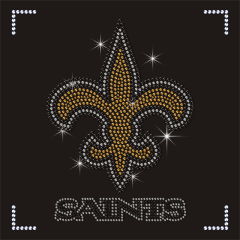 Wholesale Designer Team Logo Saints Rhinestone Transfer for T-shirt