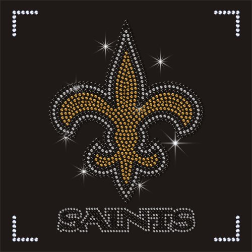 Wholesale Designer Team Logo Saints Rhinestone Transfer for T-shirt