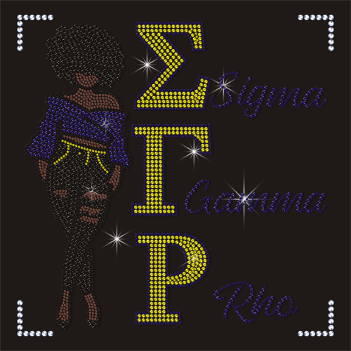Bling Sigma Gamma Rho Lady Rhinestone Heat Transfer for Clothes