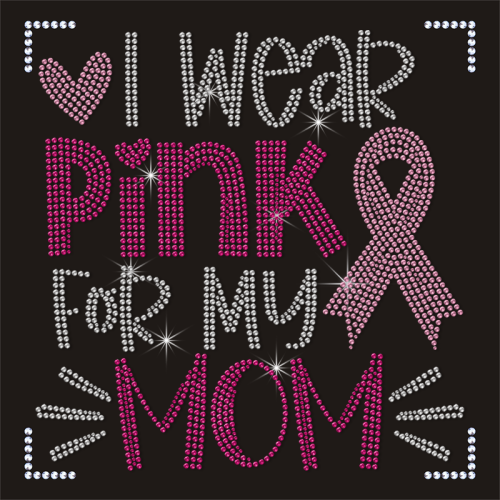 Custom Pink Ribbon Rhinestone Transfer Wear Pink Designs Motif