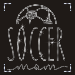 Custom Shinny Football Design Stickers Soccer Pattern Rhinestone Transfer