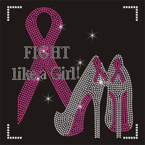 HOT FIX CRYSTAL 2023 FASHIONABLE PINK RIBBON RHINESTONE TRANSFER
