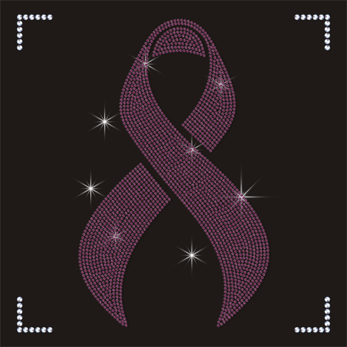 Wholesale Custom Logo Fuchsia Ribbon Rhinestones Transfers