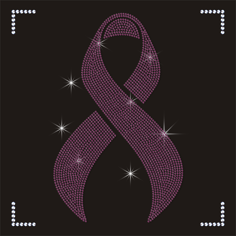 Wholesale Custom Logo Fuchsia Ribbon Rhinestones Transfers