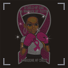 Custom Pink Ribbon Logo Breast Cancer Design Rhinestone Transfer