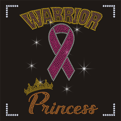 Custom Women's Rhinestone T Shirt Bling Pink Ribbon Design Transfer