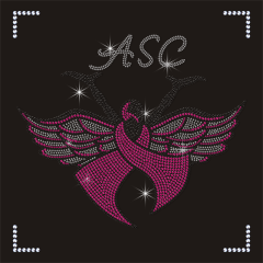 Best Pink Ribbon and Wings Rhinestone Transfer for T-shirt