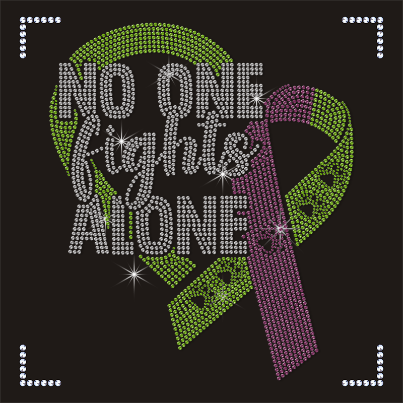Custom Bling Slogen Motifs Pink Ribbon Rhinestone Transfer