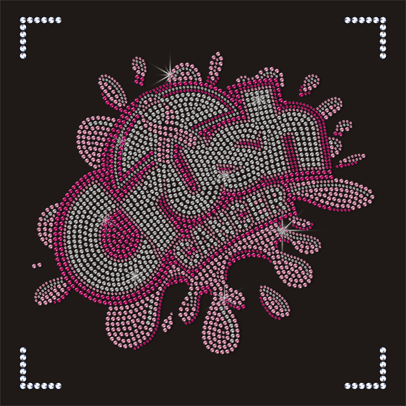 Pink Ribbon Rhinestone Transfer Breast Cancer Bling Motifs