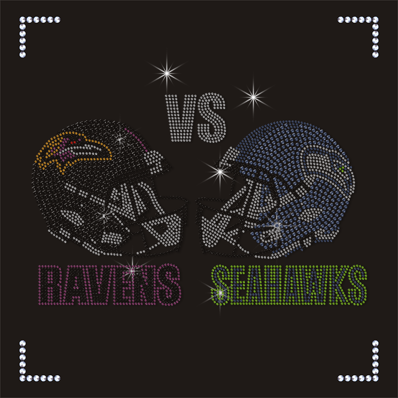 Wholesale Custom NFL Team Logo Bling Helmet Design Rhinestone Transfer