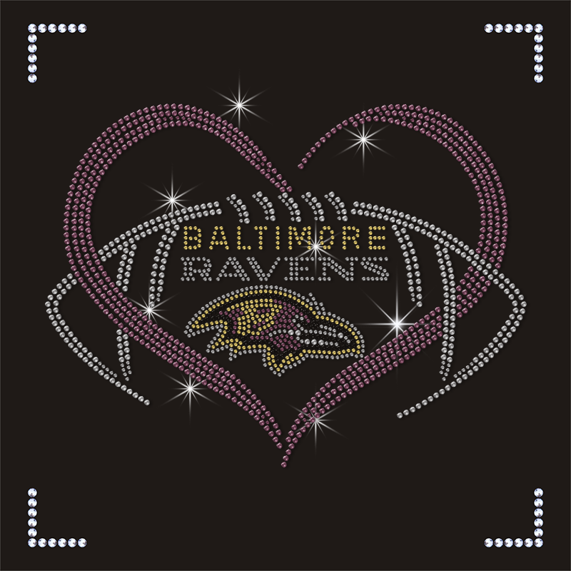 Factory Sale Rhinestone Heat Transfers Football Team Design Motifs