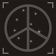 Wholesale Custom Peace Logo Colorful Rhinestone Transfers