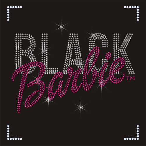 Custom Letters Black Girl Rhinestone Heat Transfer