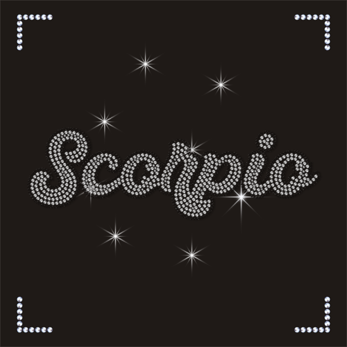 Custom Twelve Constellations Scorpio Design Rhinestone Transfers