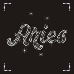 Custom Twelve Constellations Aries Design Rhinestone Transfers