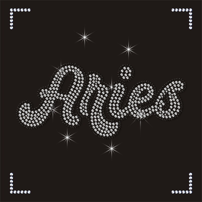 Custom Twelve Constellations Aries Design Rhinestone Transfers