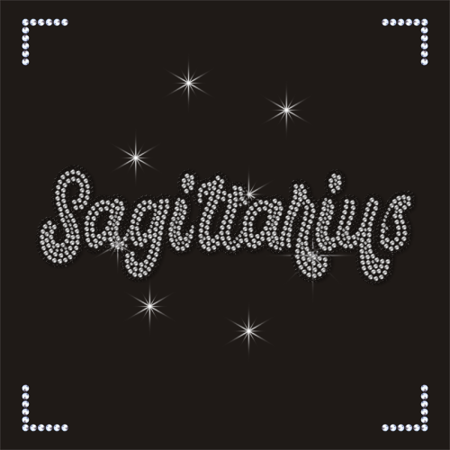 Custom Twelve Constellations Sagittarius Design Rhinestone Transfers