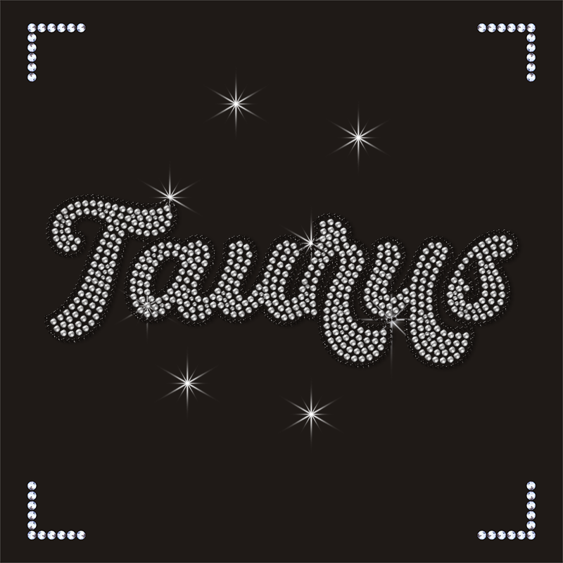 Custom Twelve Constellations Taurus Design Rhinestone Transfers
