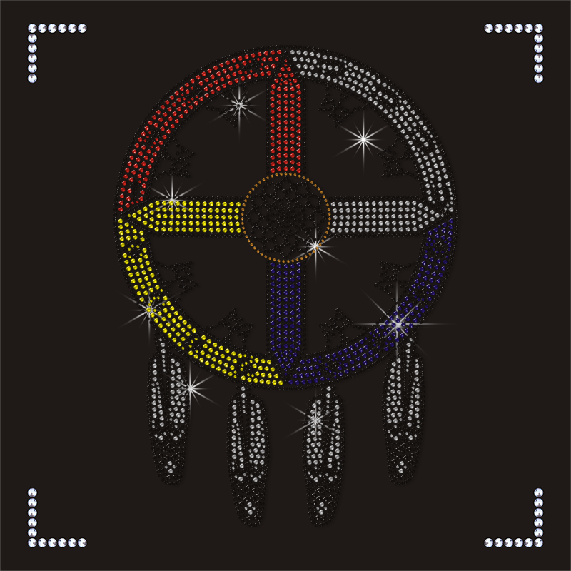 Best Selling Dream Catcher Rhinestone Transfer for Men Stylish T-shirts
