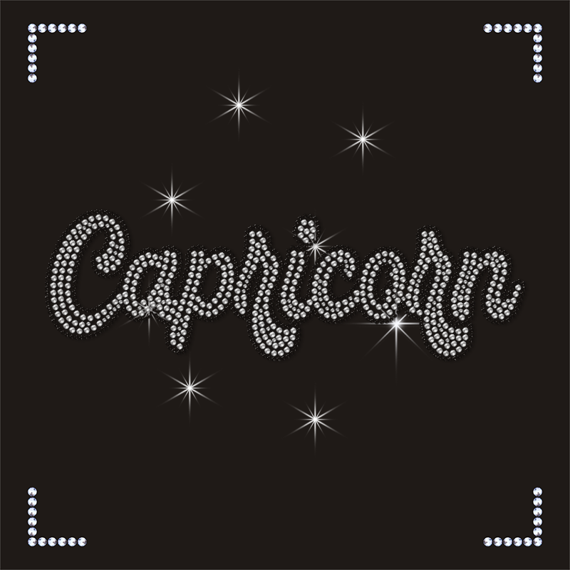 Custom Twelve Constellations Capricorn Design Rhinestone Transfers