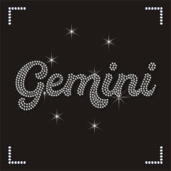 Custom Twelve Constellations Gemini Design Rhinestone Transfers