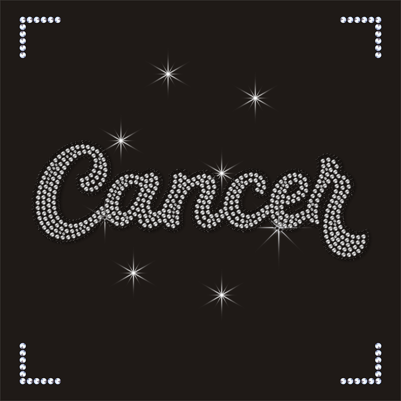 Custom Twelve Constellations Cancer Design Rhinestone Transfers