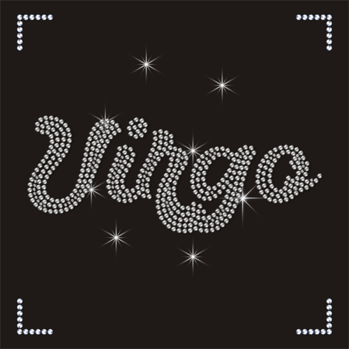 Custom Twelve Constellations Virgo Design Rhinestone Transfers