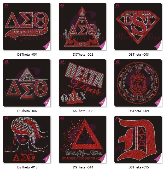 Custom Delta Sigma Theta Iron on Community Organization Rhinestone Transfer