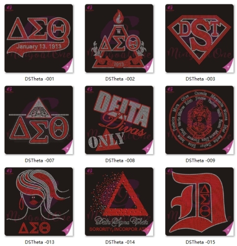 Custom Delta Sigma Theta Iron on Community Organization Rhinestone Transfer
