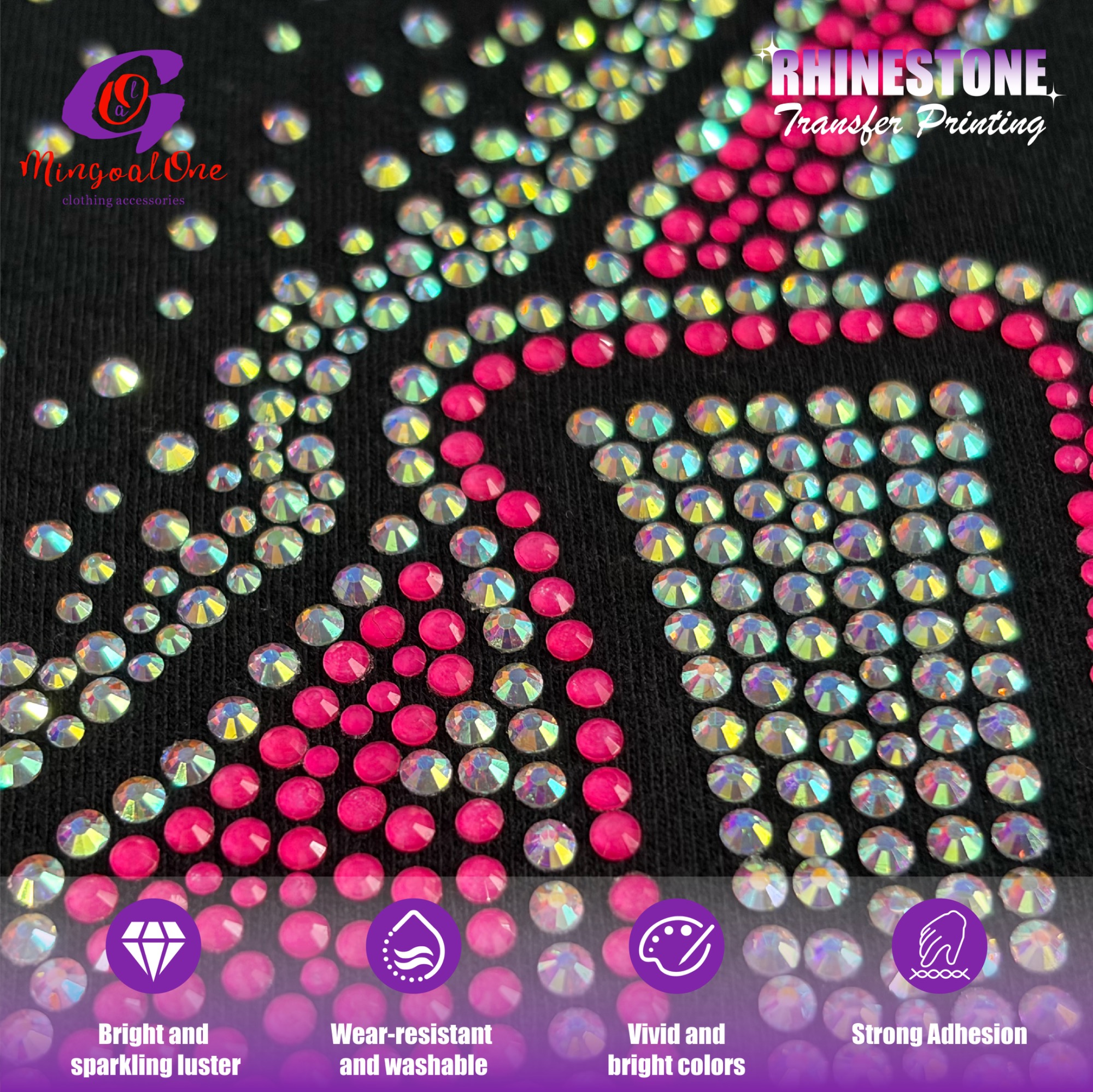 Diamond Level Cutting Rhinestone Hotfix Transfer Super Sparkling Clear Glass Stones Long-lasting Gloss