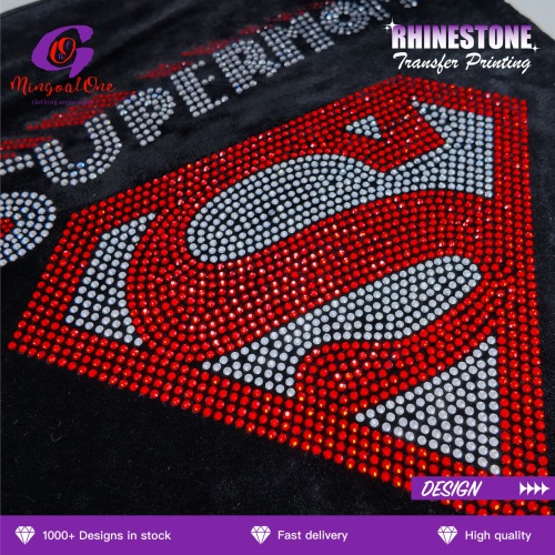 Bulk Supply Custom Rhinestone Motif Heavy Wash Resistant Crystal Hot Fix Transfer for Hoodies Jeans Shoes