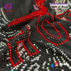 Trendy Custom Figure Rhinestone Heat Transfer Hotfix Bling Pattern Iron on Patch for Streetwear